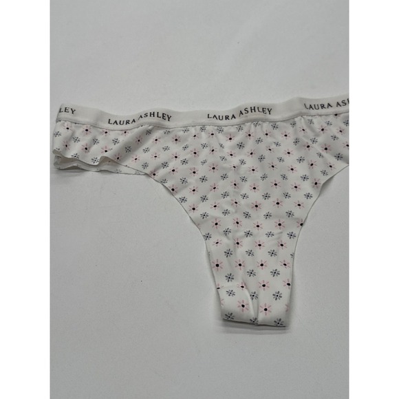 Laura Ashley White Floral Thong Panties Women's Intimates Underwear Small - Picture 2 of 5